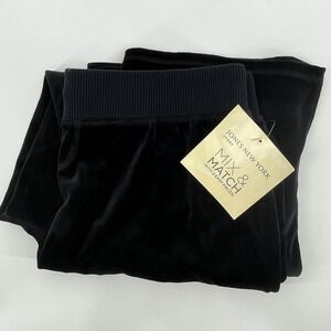 Jones New York. Velour Pants, Women, 2X, Black, Drawstring Elastic Waist